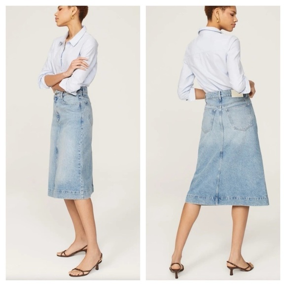 DL1961 Womens Alma Slit Hem Midi A-Line Skirt NWT size 25 - Picture 1 of 11